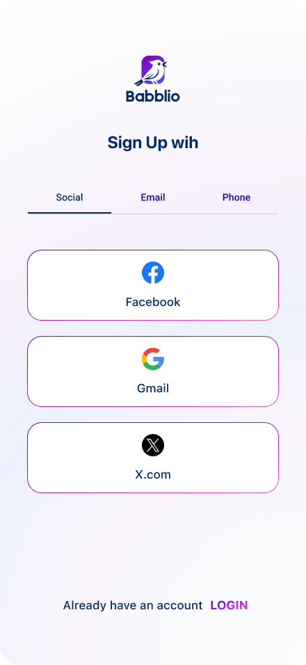  Sign Up Social-media 