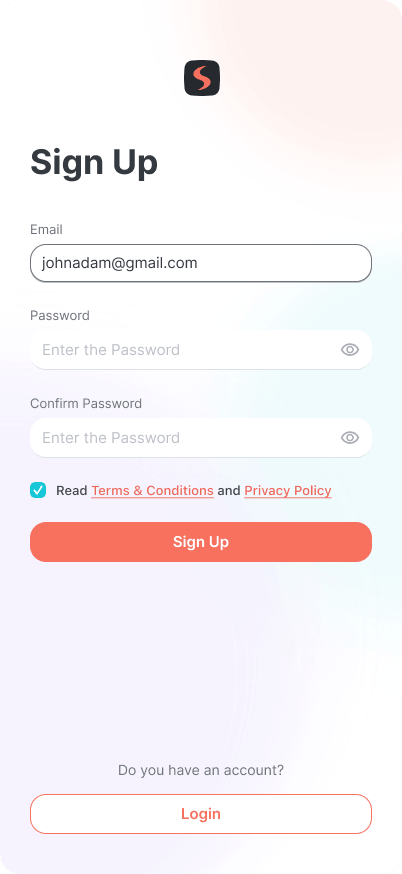  SlyceUp Sign Up 